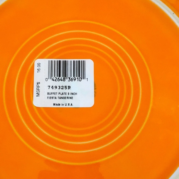 New! 2 Fiesta Tangerine 9” Buffet Plates Lead-Free Discontinued - Picture 9 of 10